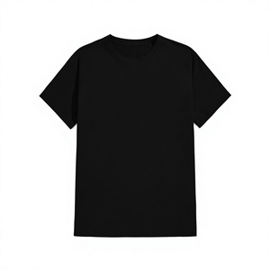 Black T-shirt Half Sleeve Round Neck 100% Cotton T-shirts Finest Quality Quick Dry Plain Print Regular Fit Men's <b>Tshirt</b> For Sale - Product Image 1