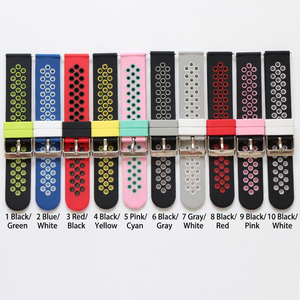 Compatible avec <span class=keywords><strong>Samsung</strong></span> S4, S3, <span class=keywords><strong>S2</strong></span>, montres Huami et Huawei GT ; Bracelet en silicone bicolore, 20/22 mm - Product Image 2