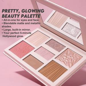 Poudre pressée végane scintillante en gros, palette de maquillage professionnelle longue durée, palette de visage douce et rêveuse, neutre et universelle, palette pour les yeux - Product Image 4