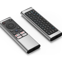 Aluminium Alloy/ABS Air Mouse Remote USB Isi Ulang Kontrol Suara Keyboard Nirkabel untuk Android Smart TV