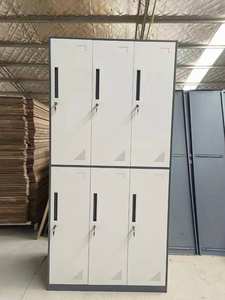 Armoire de rangement de garage haute en acier de style moderne avec étagères réglables, 2 portes verrouillables, armoire à dossiers pour l'école et l'hôpital - Product Image 3