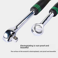 Clé à cliquet de 1/2 pouce avec embout hexagonal de 12,5 mm en acier au chrome-vanadium mat de qualité industrielle, capacité de couple de 1000 lb-in