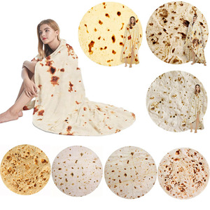 Couverture en flanelle douce double face personnalisée avec différents motifs, couverture mexicaine en flanelle douce, couverture en flanelle douce à imprimé pizza - Product Image 1