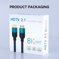 Nouveau câble vidéo HDMI tressé haute vitesse 8K, plaqué or 4K, 2.1 8K, utilisé pour HDTV, PS4, lecteur DVD Blu-ray