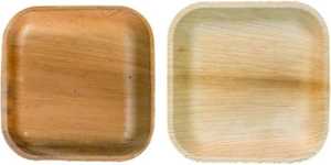 Assiette carrée jetable écologique en feuille de palmier d'arec, naturelle et biodégradable, pour servir les aliments - Product Image 2