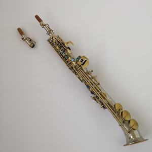 Cuerpo <span class=keywords><strong>de</strong></span> níquel mate, teclas <span class=keywords><strong>de</strong></span> laca mate, llave Bb <span class=keywords><strong>de</strong></span> alta calidad, campana curvada, Saxofón Soprano, <span class=keywords><strong>instrumentos</strong></span> musicales - Product Image 5