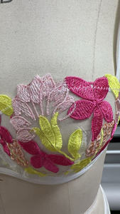 Conjunto de lencería de encaje floral colorido con decoración de lazo XL sujetadores y ropa de dormir para niñas Sexy transparente y divertido para un verano animado - Product Image 2