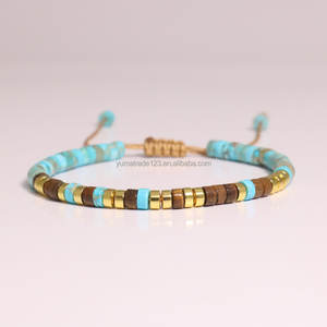 Pulsera de Turquesa Africana Natural, Ojo de Tigre y Musgo, Tejida a Mano, Ajustable, Estilo Picasso EmperorJewelry para Mujeres y Hombres, Uso Diario - Product Image 3