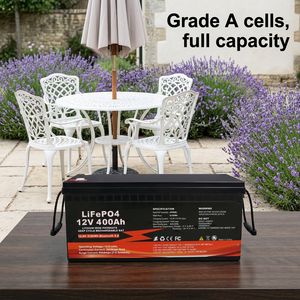 Hoge capaciteit 12V 400Ah LiFePO4-batterij, Bluetooth-bewaking voor zonne-energiebank RV - Product Image 1