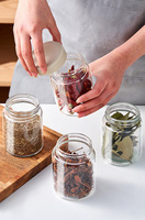 Bocal de rangement en verre hermétique empilable pour épices, conteneur alimentaire de cuisine, bouteille en verre vide pour épices et céréales