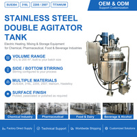 Cuve de mélange en acier inoxydable 300L avec double agitateur, cuve de stockage, machine d'émulsification, homogénéisateur, cuve de agitation