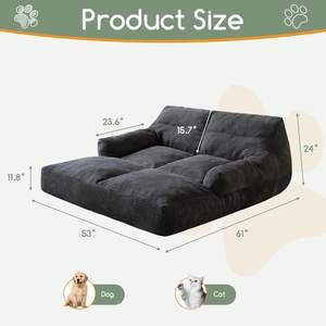पर्यावरण के अनुकूल कार्टून फैशन फोल्डेबल सेशनल सोफा कुत्ते बिस्तर ऑर्थोपेडिक समर्थन कॉर्डरॉय कपड़े विरोधी पर्ची नीचे गर्मियों/सर्दियों - Product Image 2