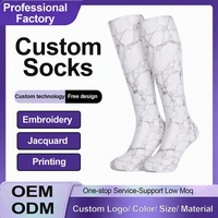 Chaussettes de compression tendance tie-dye, chaussettes élastiques pour le fitness, le marathon, le cyclisme et la corde à sauter