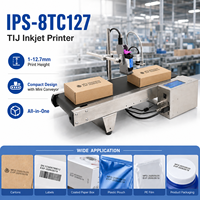 Impresora de Fechas de Caducidad Continua IPS-8TC en Línea con Pantalla Táctil de 4.3 Pulgadas, Máquina de Impresión TIJ con Mini Transportador para Codificación de Números de Lote