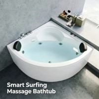 Baignoire de massage triangulaire en acrylique en forme d'éventail, design ergonomique pour trempage, baignoire triangulaire
