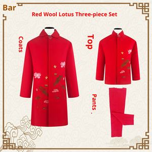Margine da sogno diretto in fabbrica abiti moderni da donna da uomo per anziani inviano un Set di tre pezzi Casual da sacrificio funerario rosso - Product Image 6