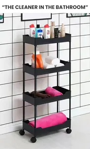 3-уровневый органайзер для хранения в ванной комнате, раздвижная тележка, тележка для офисной кухни, Прачечная, узкие места