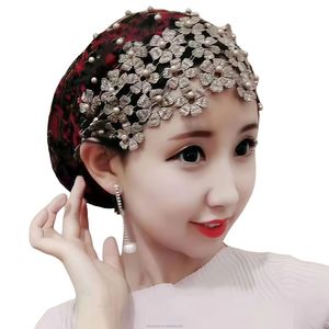 Pañuelo Musulmán YASEEN para Mujer, con Cuentas y Decoración de Perlas y Encaje, Ecológico y Transpirable, Venta al Por Mayor - Product Image 3