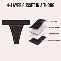 Tanga Menstrual Invisible y Sexy para Mujer, a Prueba de Fugas, de 4 Capas, Absorbente, para Flujo Abundante, Ropa Interior Menstrual Nueva