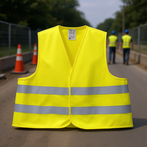 Chaleco de Alta Visibilidad Amarillo Reflectante, Talla 12, Ropa de Trabajo de Seguridad - Product Image 3