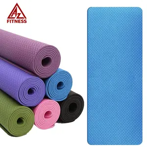 6 Mm 10Mm Zwarte Hoge Kwaliteit Wasbare Licht Gewicht Fitness Gym Thuis Anti Slip Custom Logo Eco Vriendelijke Pilates 6 Mm Tpe Yoga Mat