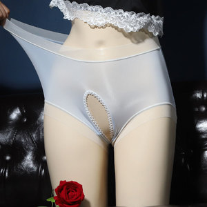 Ultra Thin Seamless Crotchless Panties For Women High Waisted See Through Mesh Fabric Sexy Lingerie Plus Size NK16 - Product Image 3