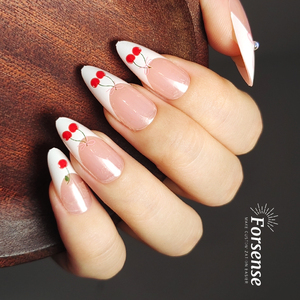 Primavera corta <span class=keywords><strong>almendra</strong></span> ABS prensa en las <span class=keywords><strong>uñas</strong></span> para niñas 3D arco lindo cerezas <span class=keywords><strong>uñas</strong></span> artificiales blanco francés <span class=keywords><strong>Rosa</strong></span> <span class=keywords><strong>uñas</strong></span> diseños Faux ongles - Product Image 3