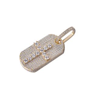 Simple estética chapado en oro circón <span class=keywords><strong>diamante</strong></span> nuevo diseño <span class=keywords><strong>de</strong></span> gran tamaño <span class=keywords><strong>Jerusalén</strong></span> latón Cruz religiosa colgante moda colgantes encantos - Product Image 2