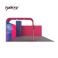 Stand d'exposition Tianyu, base en aluminium, cadre portable, stand d'exposition polyvalent pour événements, stand en tissu tendu avec espace de rangement