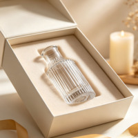 Bouteille diffuseur à roseaux en verre côtelé 150 ml, vase en verre vide multi-usage pour parfum et décoration de table, vente en gros