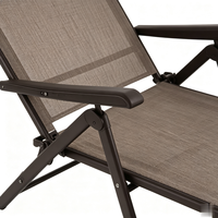 Nouvelle chaise longue de patio réglable en hauteur avec structure en acier inoxydable, 5 positions inclinables, design durable