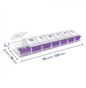 Boîte à pilules 7 jours avec bouton poussoir, organiseur quotidien de médicaments, étui de voyage en plastique détachable - Product Image 3