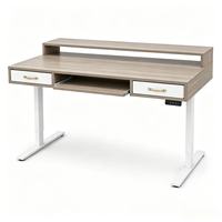 Bureau debout multifonctionnel pliable et réglable en hauteur avec tiroirs, table de travail électrique assis-debout pour la maison et le bureau
