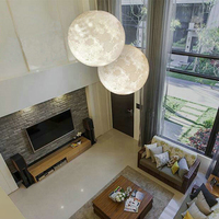 Lampe Led suspendue 3d en résine rappelant la lune lunaire, design nordique moderne, luminaire décoratif d'intérieur, idéal pour un cadeau de noël
