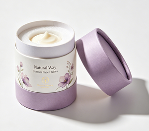 Custom Paper Tube Cosmetic Packaging with Floral Design Eco-Friendly Round Container for Face <b>Cream</b>,Skincare and Beauty Products - Product Image 3
