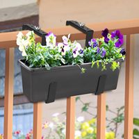 Supports de boîte de jardinière, supports de boîte à fleurs réglables pour garde-corps de pont, support de boîte de fenêtre sans perceuse pour jardinières extérieures-Lot de 4