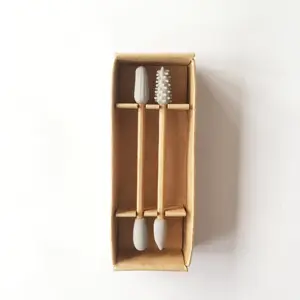 <span class=keywords><strong>Coton</strong></span>-<span class=keywords><strong>tige</strong></span> en <span class=keywords><strong>silicone</strong></span> réutilisable à tête ronde nettoyage d'oreille jetable recyclable deux ensembles de nettoyants d'oreille cosmétiques - Product Image 1
