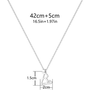 Collar con letras para mujer, cadena de clavícula de acero inoxidable, colgante con alfabeto, joyería fina para uso diario - Product Image 5