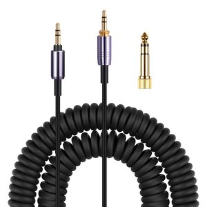 Pour SONY prise 3.5mm avec câble adaptateur 6.5mm WH-1000XM3 XM2 XM4 <span class=keywords><strong>H900N</strong></span> H800 4 pieds étendu à 14 pieds câble Audio enroulé - Product Image 1