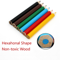 Ensemble de 6 mini crayons de couleur demi-longueur en boîte pour écoliers et enfants dessinant