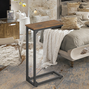 Table basse contemporaine en forme de C avec plateau en marbre et rangement coulissant pour canapé, lit, plateau TV, meubles de salon - Product Image 2