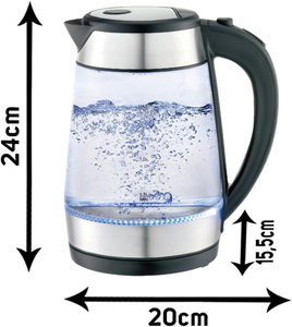 Petit appareil électroménager, bouilloire électrique sans fil, base rotative à 360°, maintien au chaud, protection contre l'ébullition à sec, verre borosilicate de haute qualité - Product Image 4