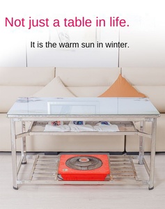 Tavolo da pranzo in acciaio inossidabile Set di lusso ovale tavolino da caffè regolabile unità TV <span class=keywords><strong>Smart</strong></span> tavolino per casa campeggio da pranzo caffè - Product Image 3