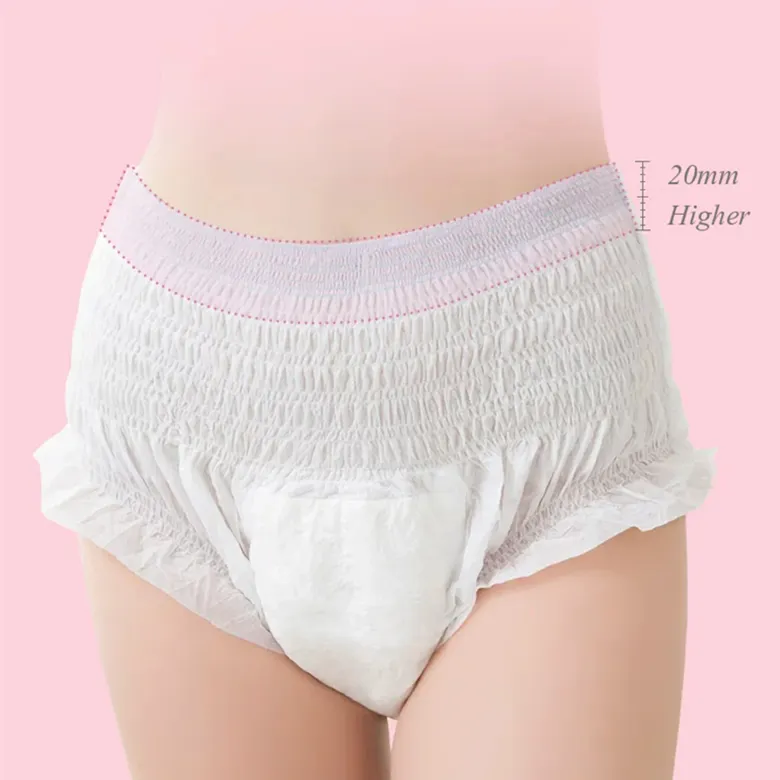 Woman Oem Good Quality Easy Wear Sweet Girls Disposable Elastic Waistband Adult Diapers Menstrual Pants