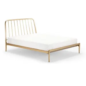 Ultimo Design del letto mobili per la camera da letto per la casa struttura del letto in acciaio inossidabile oro rosa
