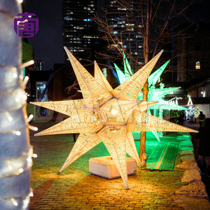 Customizable Ip65 3d Led Iron Frame <b>Star</b> <b>Light</b> Outdoor Waterproof With Easy Installation For Mall Park Christmas Decor - Product Image 2