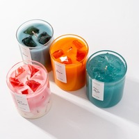 Private Label Handgemachte Einzigartige Benutzerdefinierte Logo Gelee-Wachs Kreative Eis-Erdbeer-Orangen-Duftkerze