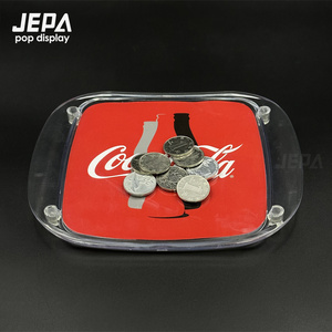 Plastica trasparente su misura in plastica trasparente vassoio di denaro vassoio vassoio di monete per bar promozione con logo stampato - Product Image 1