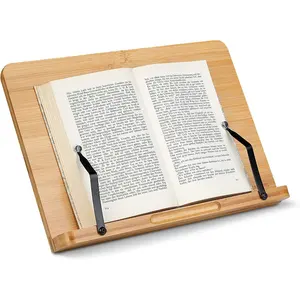 <span class=keywords><strong>Support</strong></span> de <span class=keywords><strong>livre</strong></span> en bambou avec 2 supports de page réglables en métal | Homex_BSCI Factory - Product Image 1