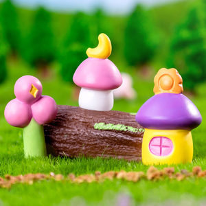 Miniatures de figurines de chaloupes champignon en résine mignonnes pour décorations paysagères, petits ornements de maison de fée, accessoires de bricolage - Product Image 5